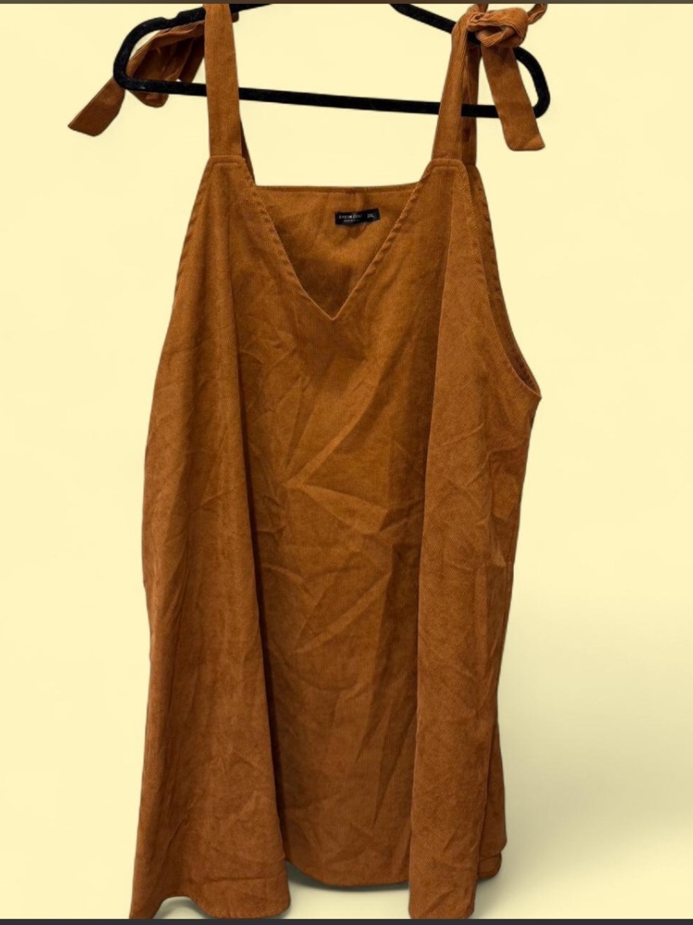 SHEIN Rust Brown Tie-Strap V-Neck Sundress